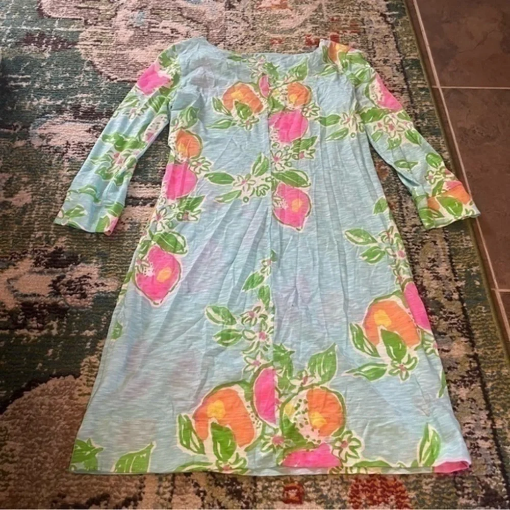 Lilly Pulitzer Citrus Fruit Print Shift Dress Small Pink Resort Vacation Preppy